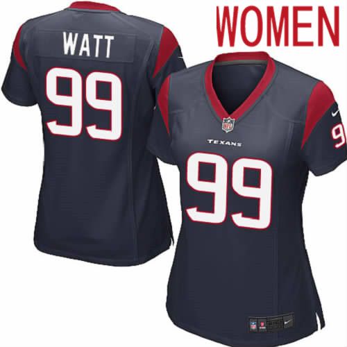 Cheap Women Houston Texans 99 J.J. Watt Nike Navy Player Game NFL Jersey